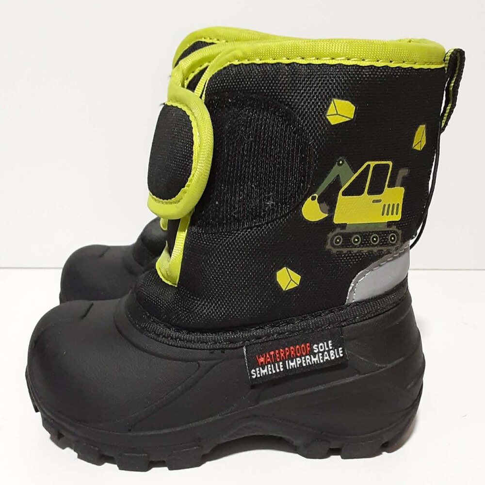 Winter Rain Snow Boots Excavator Machine Waterproof Soles Childs Toddler 4 NWT